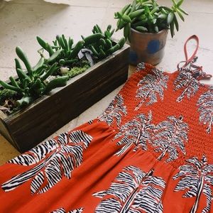 Palm tree pattern Summer dress